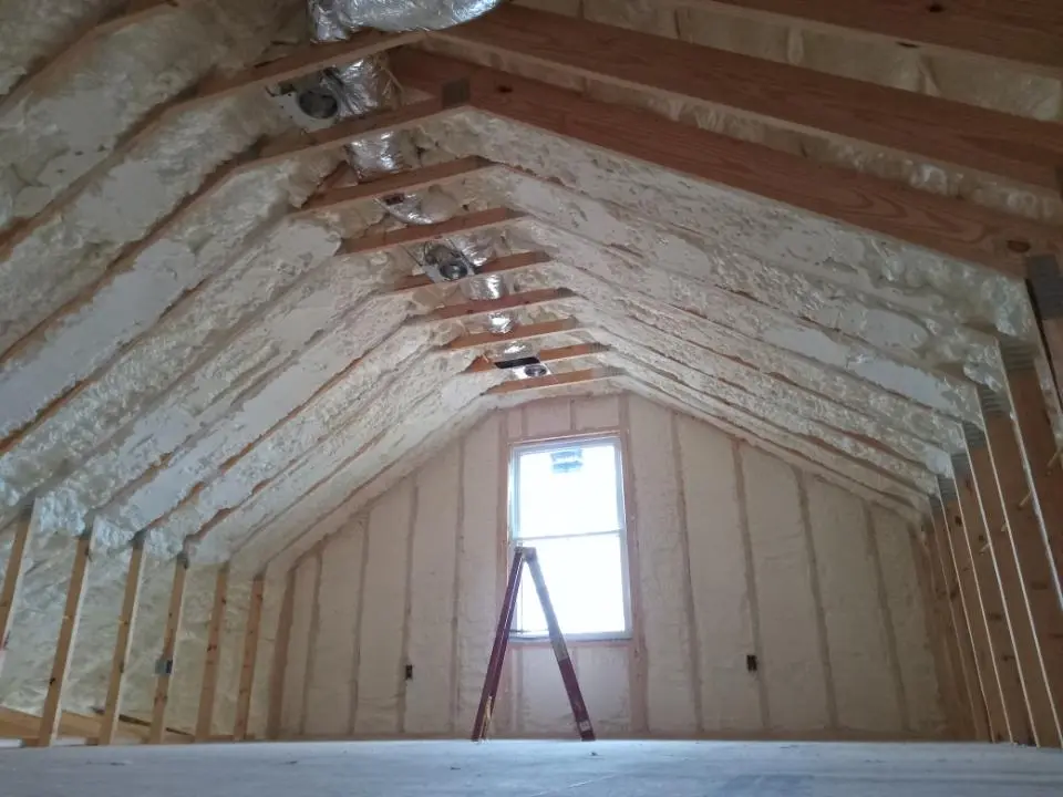 Spray foam roofing application for Crawl Space Insulation project in Oronoko